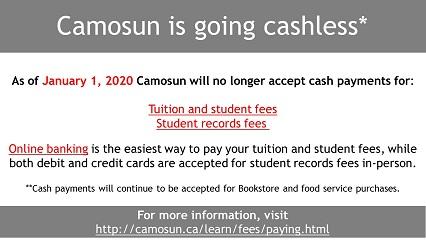 Camosun is going cashless*