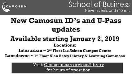 New Camosun ID's and U-Pass updates