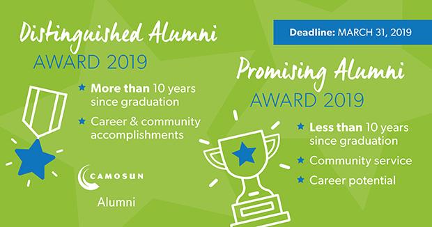 Camosun invites nominations for 2019 distinguished and promising alumni awards